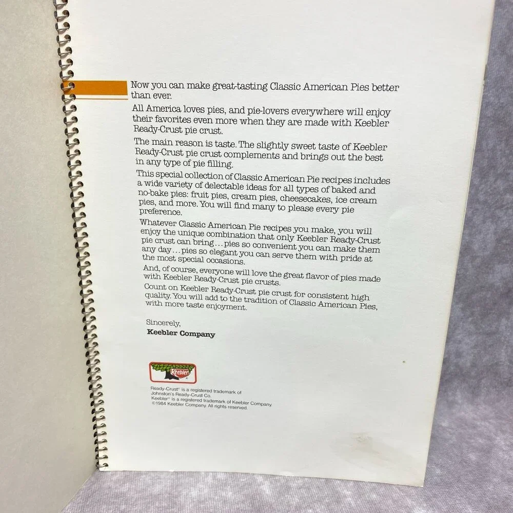 Classic American Pies Cookbook By Ready Crust 1984